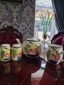 Teapot, Milk jug and Salt and Pepper shakers
