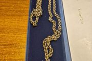Vintage Stamped Sterling Silver Heavy Elaborate Chain and Cat Pendant