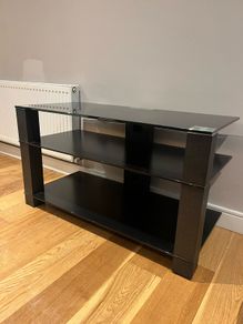 Black Glass TV Stand 95 x 44 x 55cm
