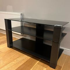 Black Glass TV Stand 95 x 44 x 55cm