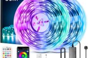 30M LED Strip Lights, CGN Bluetooth 100FT Music Sync Smart LED Strip With Remote 5050 RGB Colour Changing Decorative Dimmable Light Strips Multimode Ambient Mood Lighting for Bedroom TV Backlight