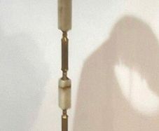 marble and brass floor lamp