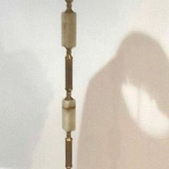 marble and brass floor lamp