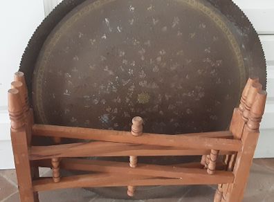 Moroccan / indian copper top table, on offer see ad