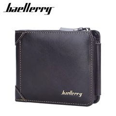 Baellerry Short Wallet for Men PU Leather Custom Embossed RfID Blocking Front Pocket Gift