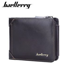 Baellerry Short Wallet for Men PU Leather Custom Embossed RfID Blocking Front Pocket Gift