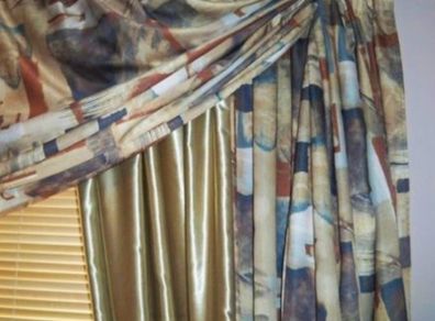 Luxury Silk Fabric Living Room Curtains