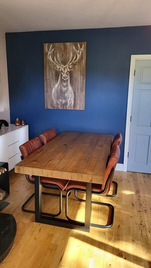 Dining Table and 4 Real Leather Chairs