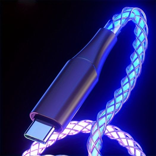 66W RGB USB Type-C Fast Charging Cable Samsung S23/S22/S21 Xiaomi Huawei OnePlus OPPO Free viewing