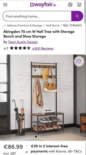 Abingdon Hall Tree with Storage Bench and Shoe Storage