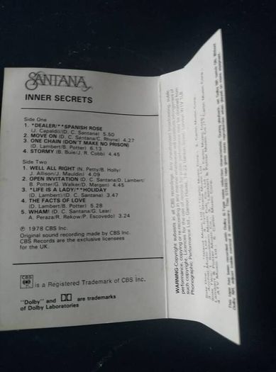 SANTANA cassette album Inner Secrets