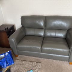 Leather Sofas Grey x 2