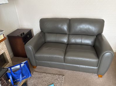 Leather Sofas Grey x 2