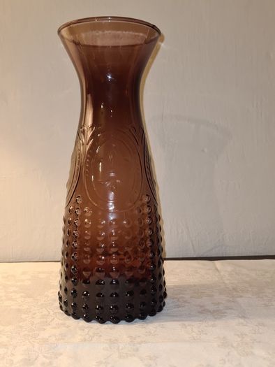 Vintage textured French carafe glass