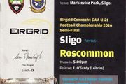 2016 Roscommon v Sligo - GAA U21 EirGrid Connacht Football Semi-Final Programme