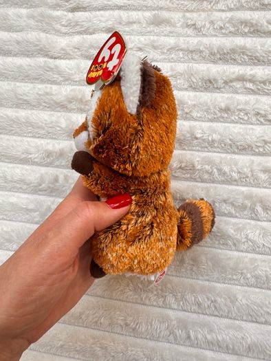 Ty Beanie Boos Rusty the Raccoon TySilk Beanie Soft Plush approx. 15 cm. Used Please see photos