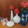 Lovely Set of Three Small Vintage Hand-Blown Glass Bud Vases in Pale Pink from Circa 1990 Image 7