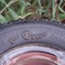 24" Vintage Wooden Turned Firestone Ashtray Image 6