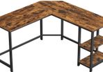 _Corner Desk, L-Shaped Computer Table, Study Table, with Storage Shelf, for Home Office, Easy Assembly
