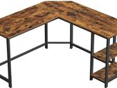 _Corner Desk, L-Shaped Computer Table, Study Table, with Storage Shelf, for Home Office, Easy Assembly