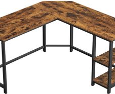 _Corner Desk, L-Shaped Computer Table, Study Table, with Storage Shelf, for Home Office, Easy Assembly