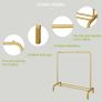 Clothing Garment Rack 110CM Metal Clothes Rail Coat Rail with Bottom Rack for Coats Skirts Shirts Sweaters Gold Image 5