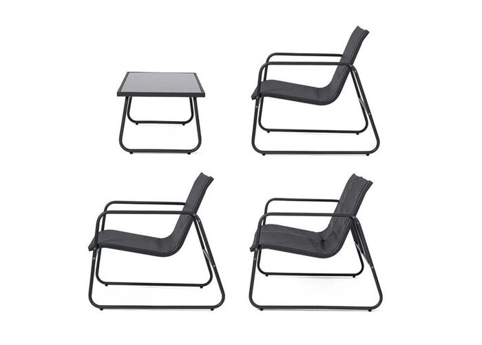Malibu 4 Piece Garden Sofa Set with Glass Table