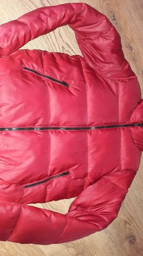 Bershka dark red padded jacket with hood size UK S