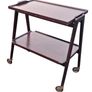 Mid-Century Modern Wooden Serving Cart / Bar Trolley with Removable Tray Image 3