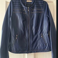 Navy Leatherette Jacket