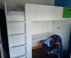Ikea  Loft Bed with Desk and 3 Drawers