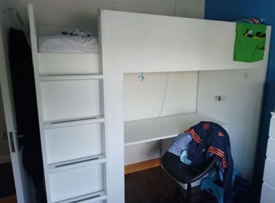 Ikea  Loft Bed with Desk and 3 Drawers