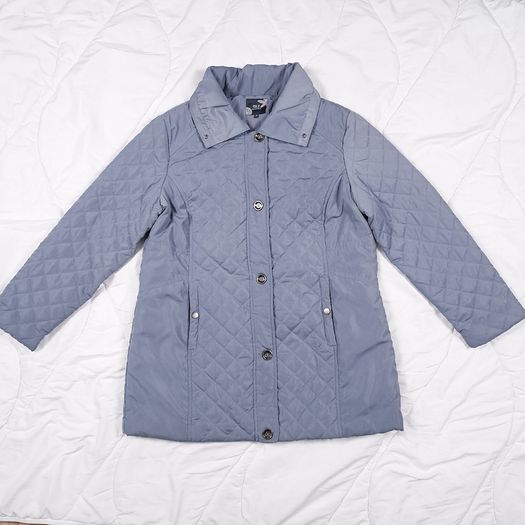 Isle Collection Slate Blue Grey Diamond Quilted Jacket 18UK/46EU