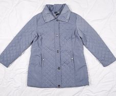 Isle Collection Slate Blue Grey Diamond Quilted Jacket 18UK/46EU