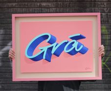 A2 Gra art print in custom frame