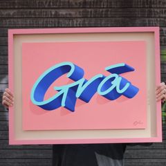 A2 Gra art print in custom frame