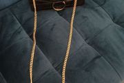 Carl Scarpa black crock leather imitation golden chain handbag