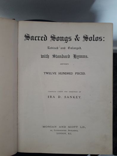 BOOK - Vintage  - Sacred Songs & Solos - Sankey