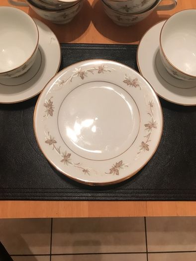 Rare & discontinued handcrafted Zylstra Select Fine China Autumn Gold Tea Set