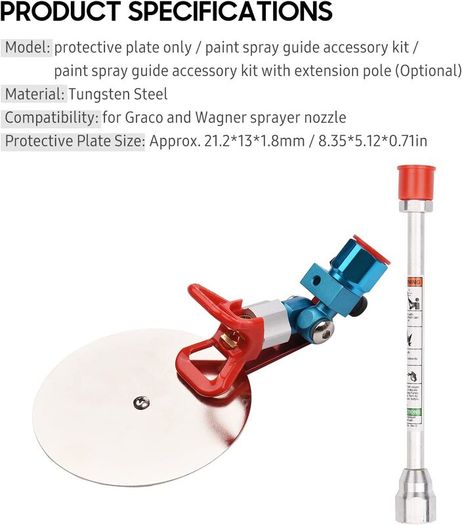 7/8-Inch Universal Spray Guide Accessory Tool for Wagner for Wagner Airless Paint Sprayer with Anti-Splash Baffle