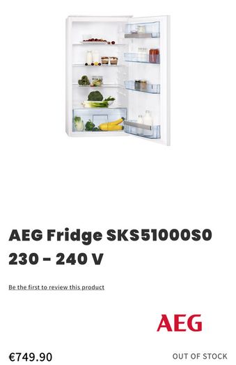 Aeg Built In Fridge