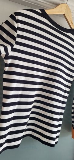 SONIA by Sonia Rykiel black and ivory striped top Sz M (Fit 8-10UK) - Rrp 285