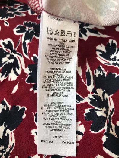 Size 8 Dark Red/ Navy/Cream Dress by French Connection
