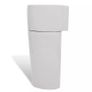 Ceramic Stand Bathroom Sink Basin Faucet/Overflow Hole White Round Image 6