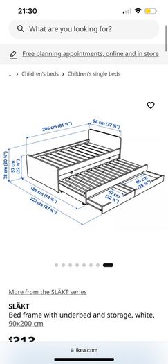 IKEA SLAKT single Bed frame with trundle bed