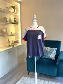 Ladies Navy, White & Red Tee Shirt from West Quay Carrig Donn
