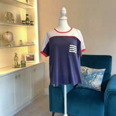 Ladies Navy, White & Red Tee Shirt from West Quay Carrig Donn