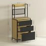 Industrial-style kitchen cabinet with 3 drawers, worktop, shelf and 4 hooks Image 4