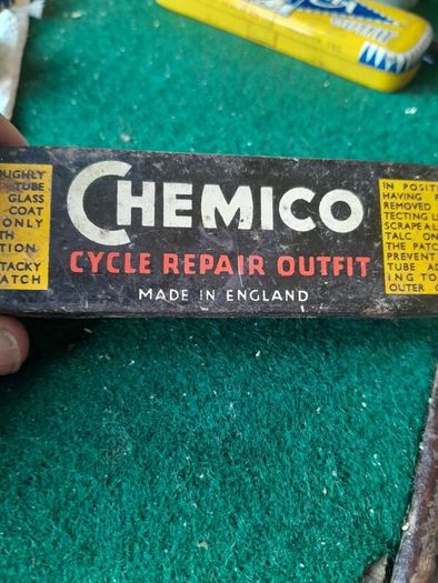 vintage chemico repair tin