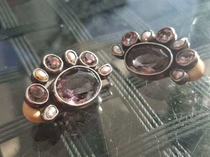 Beautiful pair of Vintage Sterling Silver clip-on Earrings